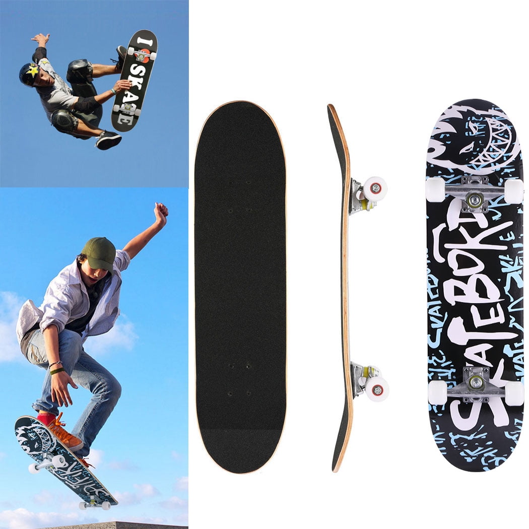 Complete Skateboard Double Kick Deck Longboard 30.6 x 7.6'' for Kids EL 