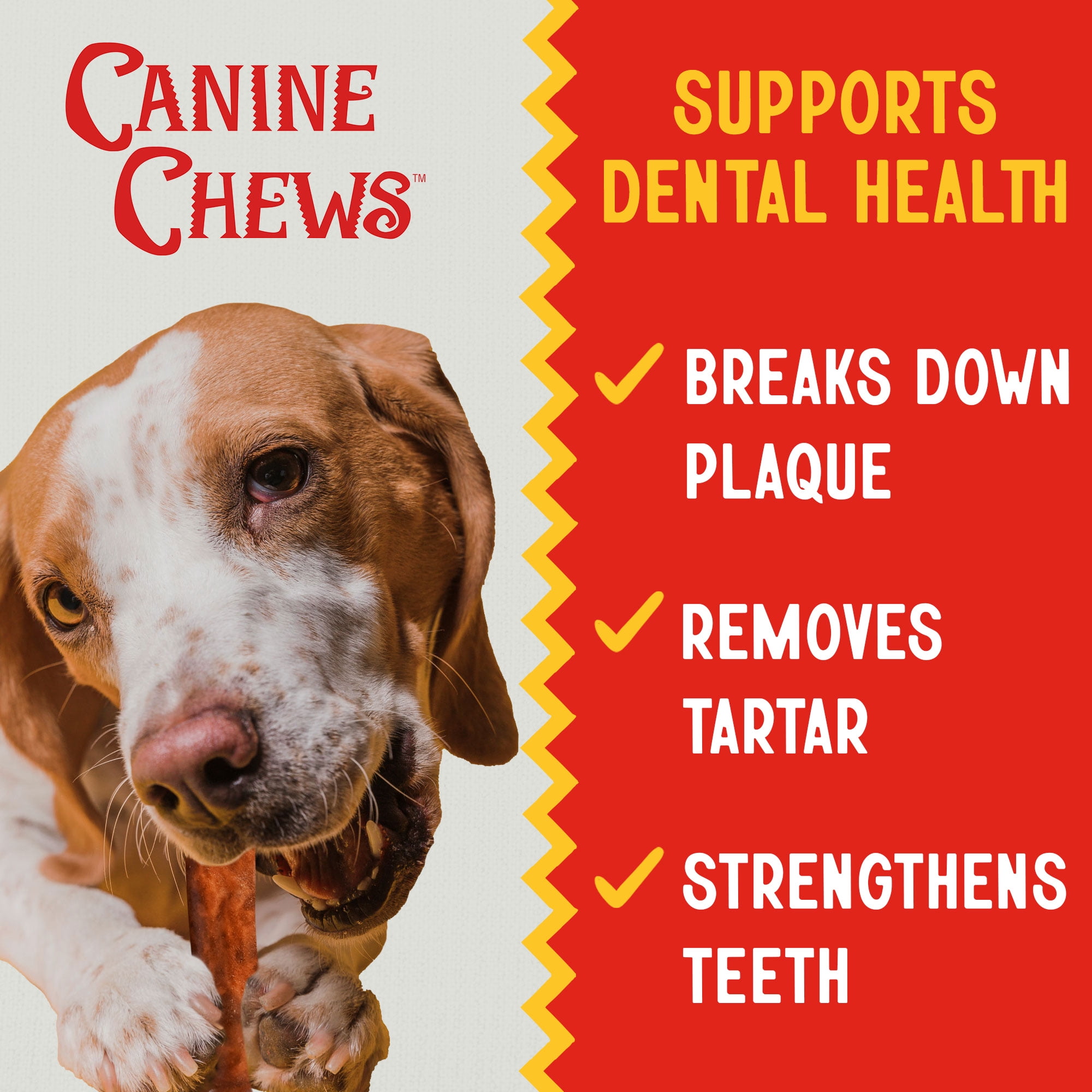 CANINE CHEWS 8-9" Beef Basted Large Rawhide Dog Bones | Retriever Roll Bones for Dog Treats | Canine Chews Beef Basted Rawhide Bones 25 Pack