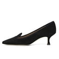 thumbnail image 2 of YDN Women Classic Pointed Closed Toe Pumps Low Kitten Heel Slip on Loafers Suede Office Ladies Dressy Shoes Size 6.5 Black, 2 of 4