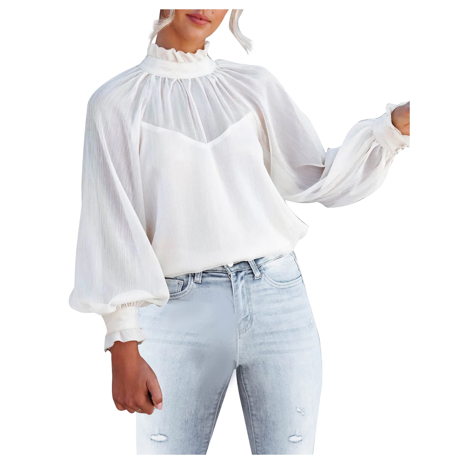 Turtleneck sales chiffon blouse