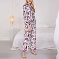 thumbnail image 3 of Fotbe Wine Conjunto de Pijama de Manga Larga para Mujer con Estampado, Ropa de Dormir de 2 Piezas, Conjunto de Casa Suave y Cómodo con Bolsillos-Large, 3 of 7