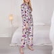 thumbnail image 3 of Balery Wine Conjunto de Pijama con Estampado para Mujer, Conjunto de Dos Piezas con Manga Larga, Ropa de Dormir Suave con Bolsillos, Pijamas Cómodos-Large, 3 of 7