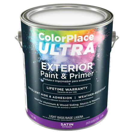 Color Place Ultra Satin Exterior Paint & Primer Light Base 1-Gal