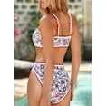 thumbnail image 4 of SHEWIN Women's Bikini Sets Floral Print Whip Stitch 2 Piece Swimsuits High Waisted Scoop Bathing Suits, 4 of 10