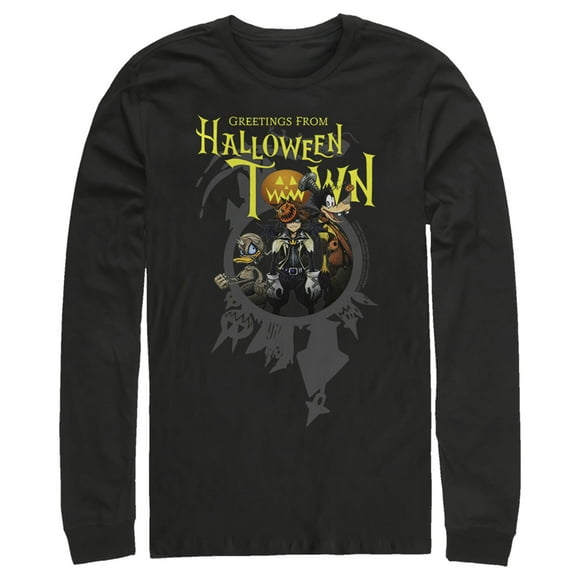 Men's Kingdom Hearts 1 Costume Party  Long Sleeve Shirt - Black - X Large