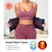 MANIFIQUE Sweat Waist Trainer Belt for Women Waist Cincher Trimmer Ab Belt Tummy Control Body Shaper with Zipper