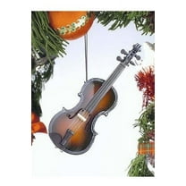 Realistic Brown FIDDLE Violin Christmas Ornament, 5" Tall, by Broadway Gifts