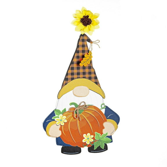 Fall Gnome with Pumpkin LED Window Décor