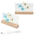 thumbnail image 1 of FSLiving Lampe d'Accentuation LED 3W 3D Papillons Simulés, Lampe de Table Acrylique 4.9 Pieds Alimentée par Usb, Lampe de Bureau Rétroéclairée pour Prendre des Photos Cadeau pour Enfant Décoration Rustique - Ensemble de 2, 1 of 6