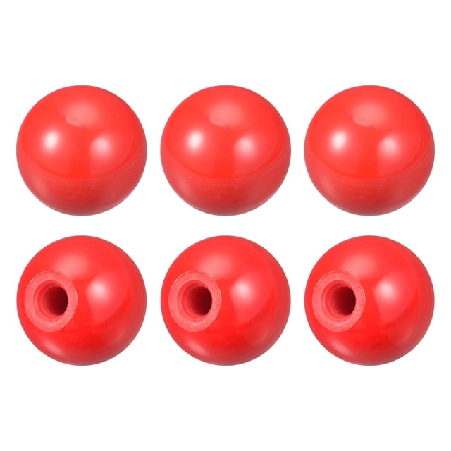 Unique Bargains Boutons à Billes Filetés 1.18Inch Dia M8 Femelle Filetage Thermodurcissable Rond Poignées de Balle, Rouge 6 Pack