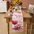 thumbnail image 2 of Pink Valentine's Day Table Runner 108 Inches Long Farmhouse Dress Scarves, Love Heart Gnomes Truck Roses Plaid Dining Tablerunner for Coffee Table/Kitchen Island/Party Décor, 13" x 108", 2 of 8