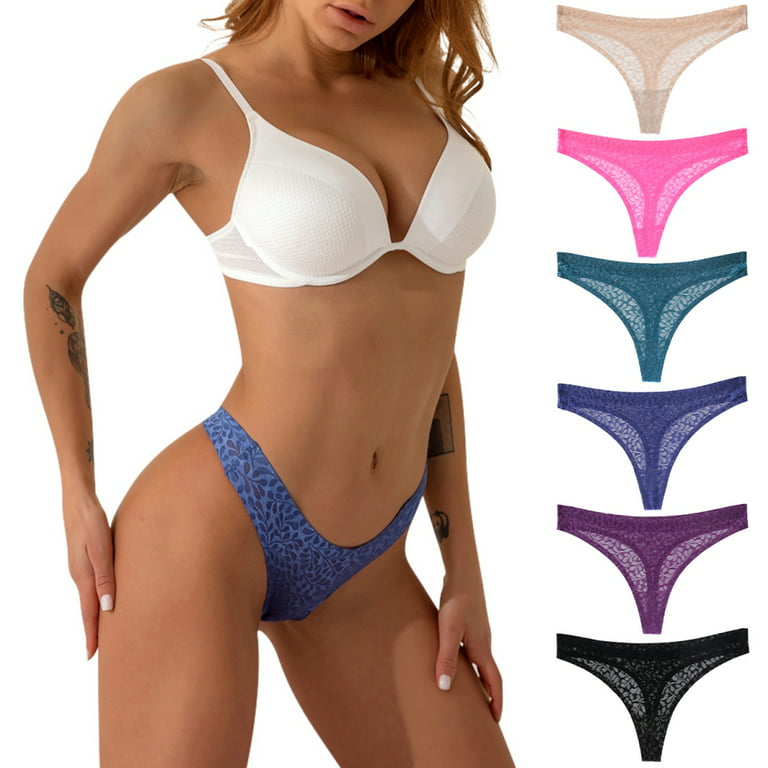 Spdoo Thongs for Women, High Cut Lace Stretchy Spandex Nylon Underwear
