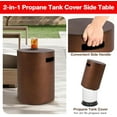 thumbnail image 3 of Propane Tank Cover Table, Modern Outdoor Gas Tank Covers, 16 X 20inch Concrete Tank Storage Box Hideaway Table for Propane Gas Fire Pit, Rectangular Tank Holder (Brown), 3 of 10