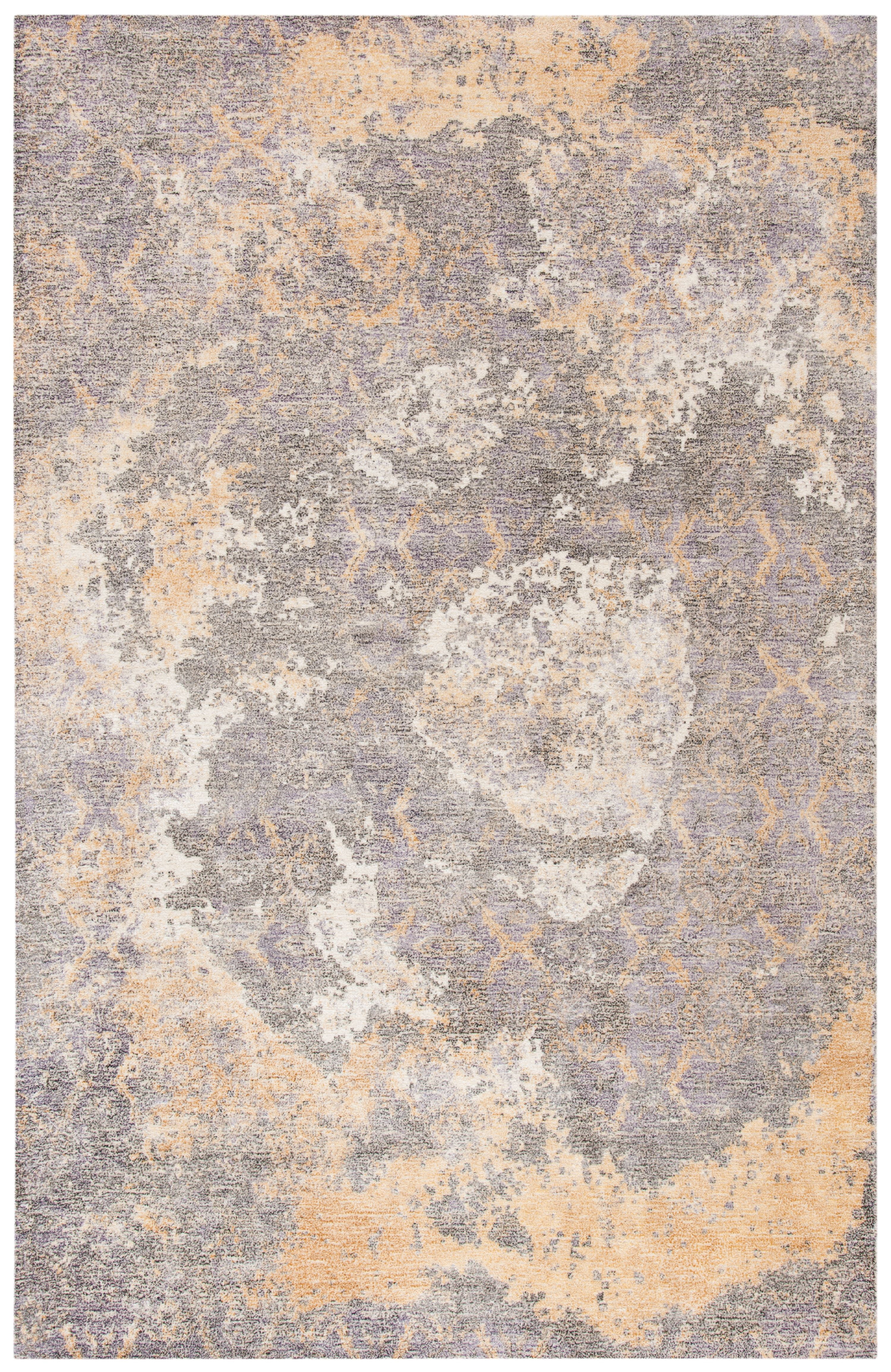 SAFAVIEH Restoration Vintage Lara Abstract Distressed Area Rug, Gold/Ivory, 4' x 6'