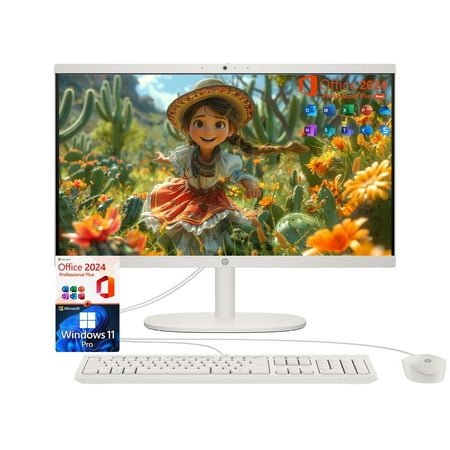 HP All-in-One Desktop Computer PC - 21.5" FHD Display, Intel Celeron J4025, 32GB RAM, 1TB SSD, Wi-Fi 6, Windows 11 Pro, with Microsoft Office Lifetime License