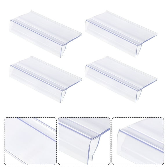 Topbathy 30pcs Clear Plastic Shelf Label Holders with Blank Inserts Easy Clip Design Label Size 3.14in 1.57in W