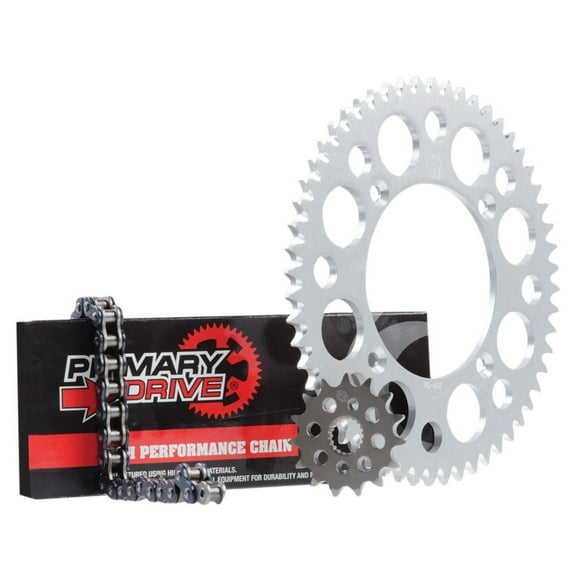 Primary Drive Alloy Kit & 420 MC Chain Silver Rear Sprocket For KAWASAKI KX85 2001-2023
