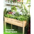thumbnail image 3 of Quictent 48x24x30in Raised Garden Bed with Trellis Net, Elevated Wood Planter Box Stand for Backyard, Patio, Balcony w/Bed Liner, 200lb Capacity, 3 of 8