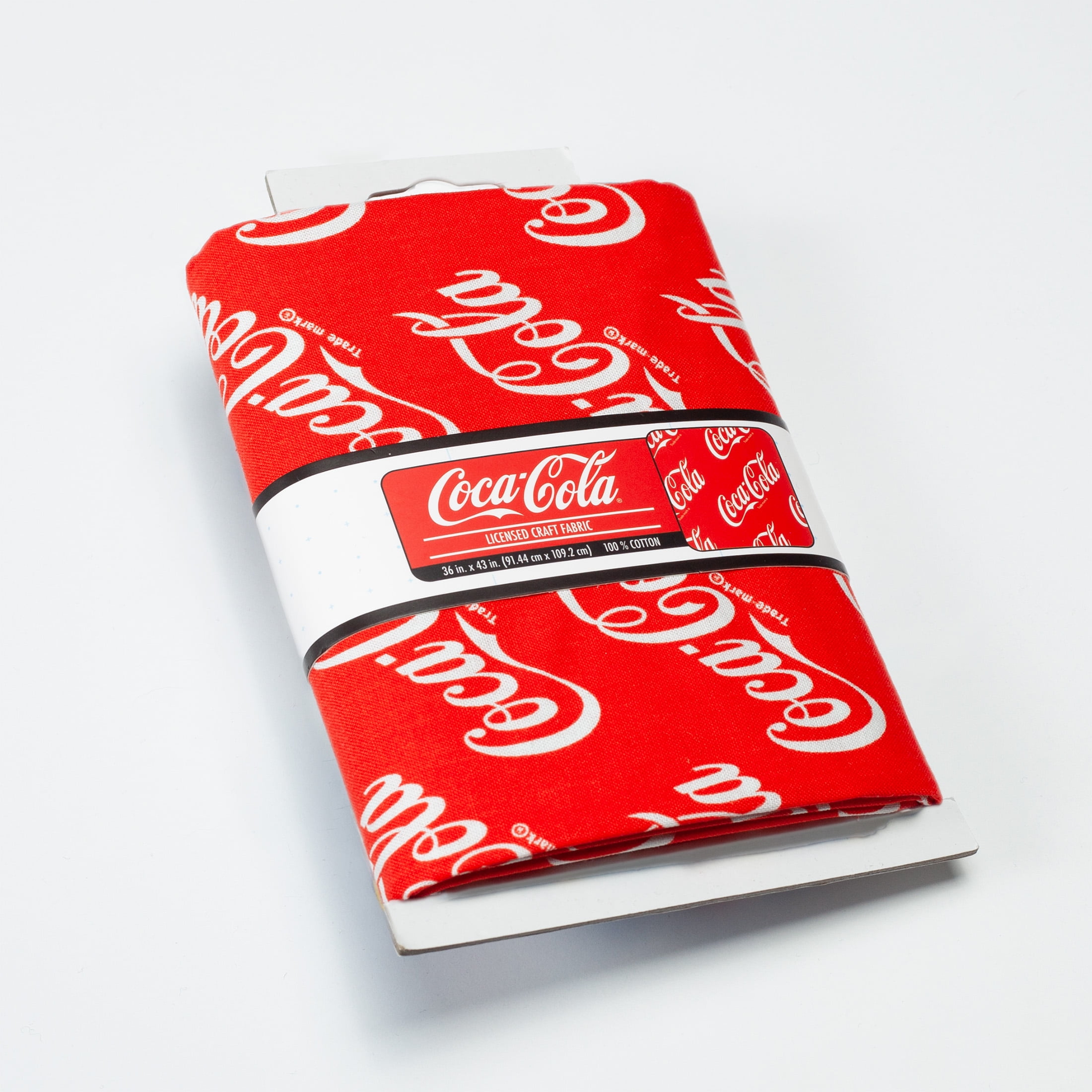Coca-Cola Logo, 1 Yard Sewing & Craft Fabric Licensed by the Yard. Color- Red and White