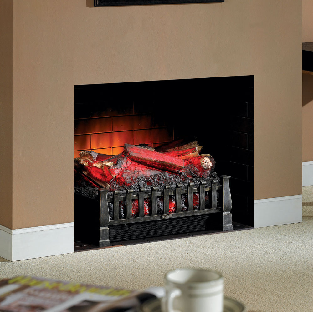Duraflame DFI021ARU Electric Log Set Heater with Realistic Ember Bed, Black  - Walmart.com
