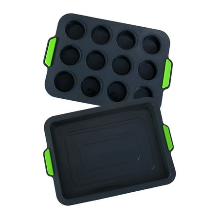 

Banghong Kitchen Color Dot Silicone Square Cake Pan + 12 with Silicone Cake Pan