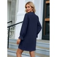 thumbnail image 4 of Women'S Summer Dresses Long Sleeve Casual Sundress Dress Beach Vacation 2025 Fashion Navy Blue XXL, 4 of 6