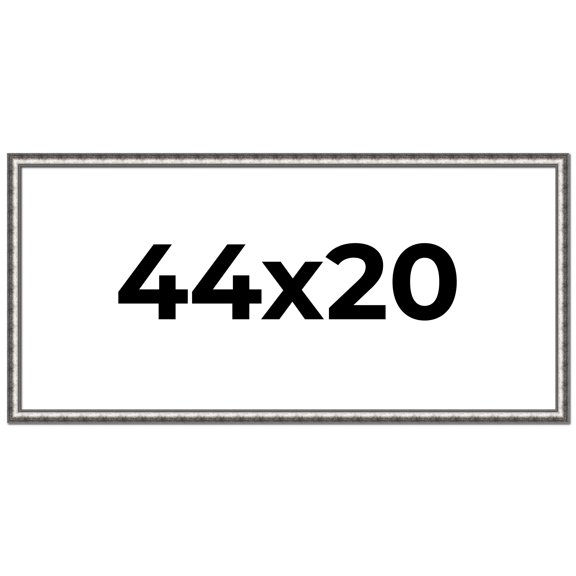 44x20 Frame Silver Real Wood Picture Frame Width 1.125 Inches | Interior Frame Depth 0.5 Inches |