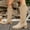 #459-Khaki, variant on Wowcloth Winter Boots for Women - Comfortable Wide Calf Pointed Toe with Back Zipper Chunky Low Heel Fashion Casual Knee High Style
