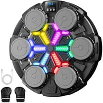 Music Boxing Machine for Adults,Bluetooth Smart Boxing Training Machine,Wall Target Punching Workout for Kids,Reflex Training Suitable for Home,Office,Gym,Fun Fitness Equipment(Black)