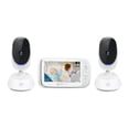thumbnail image 1 of Motorola Baby Monitor VM75 - Video interior con 2 cámaras, 480x272p, alcance de 1000 pies, pantalla inalámbrica de 2.4 GHz de 5", audio bidireccional, panorámica remota, inclinación digital, zoom, tem, 1 of 5