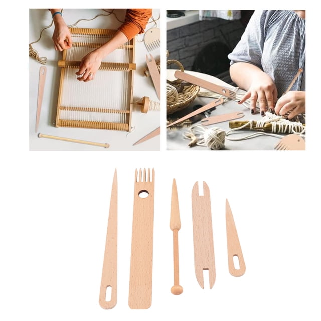 Knitting Tools, Wood Hand Loom Stick Set for Parent Child Activities