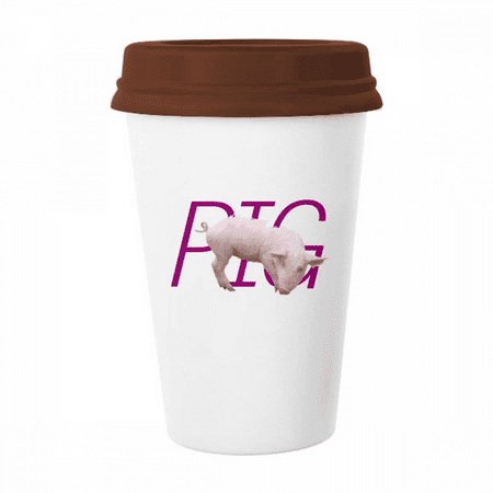 

Staring Food Pork Face Meat Mug Coffee Drinking Glass Pottery Cerac Cup Lid