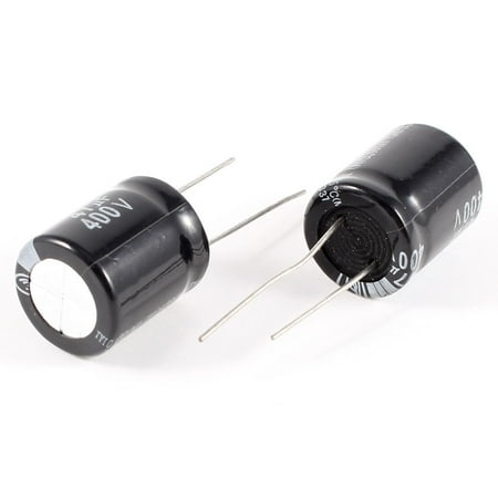 Unique Bargains 2pcs 47uF 400V 22x18mm Radial Lead Electrolytic Capacitors Black