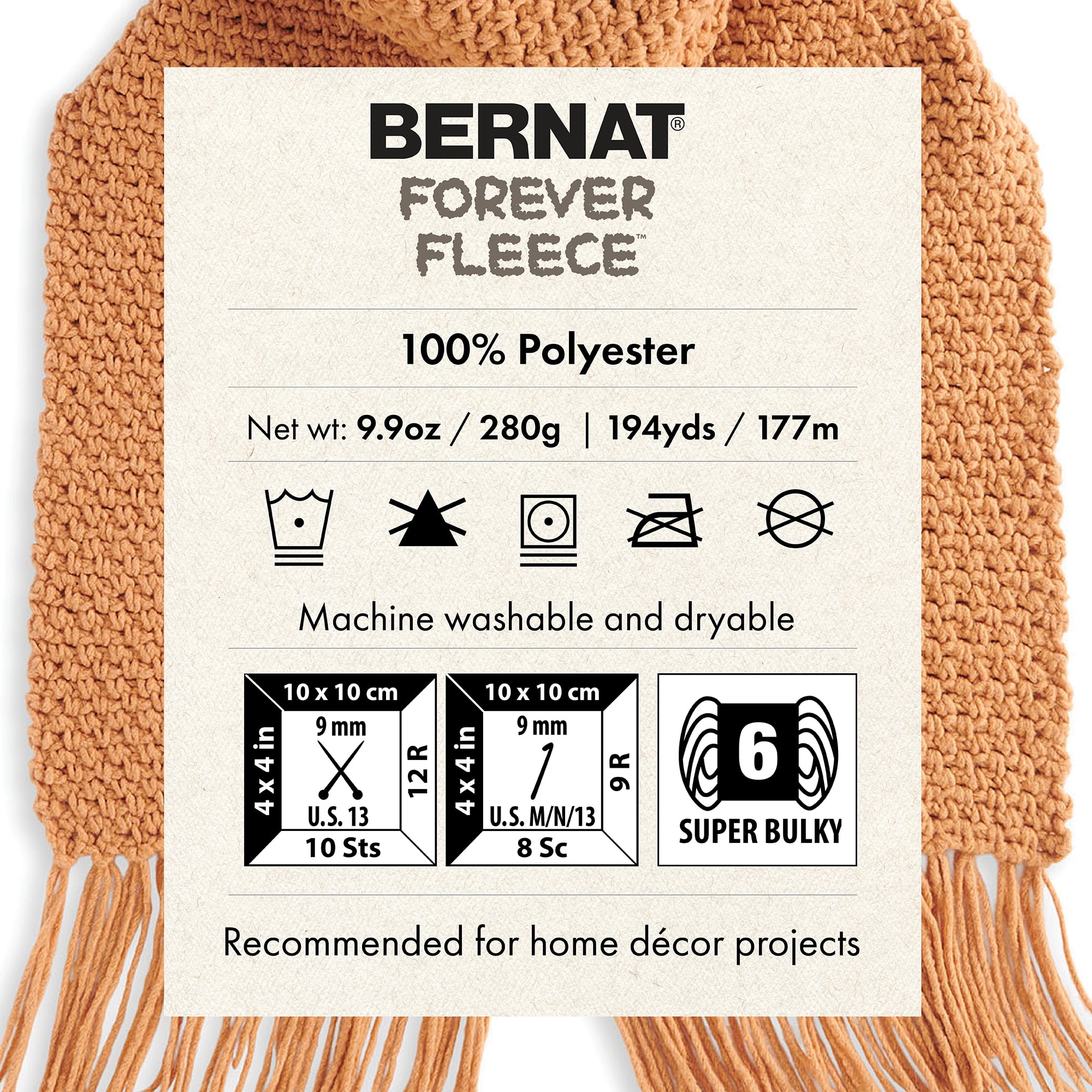 Bernat® Forever Fleece™ #6 Super Bulky Polyester Yarn, Winter Waves 9.9oz/280g 194 Yards