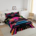 thumbnail image 3 of Erosebridal Racing Car Bedding Queen Comforter Set, Street Stripes Down Comforter, Flamingo Decor, Reversible 3 Pieces, 3 of 8
