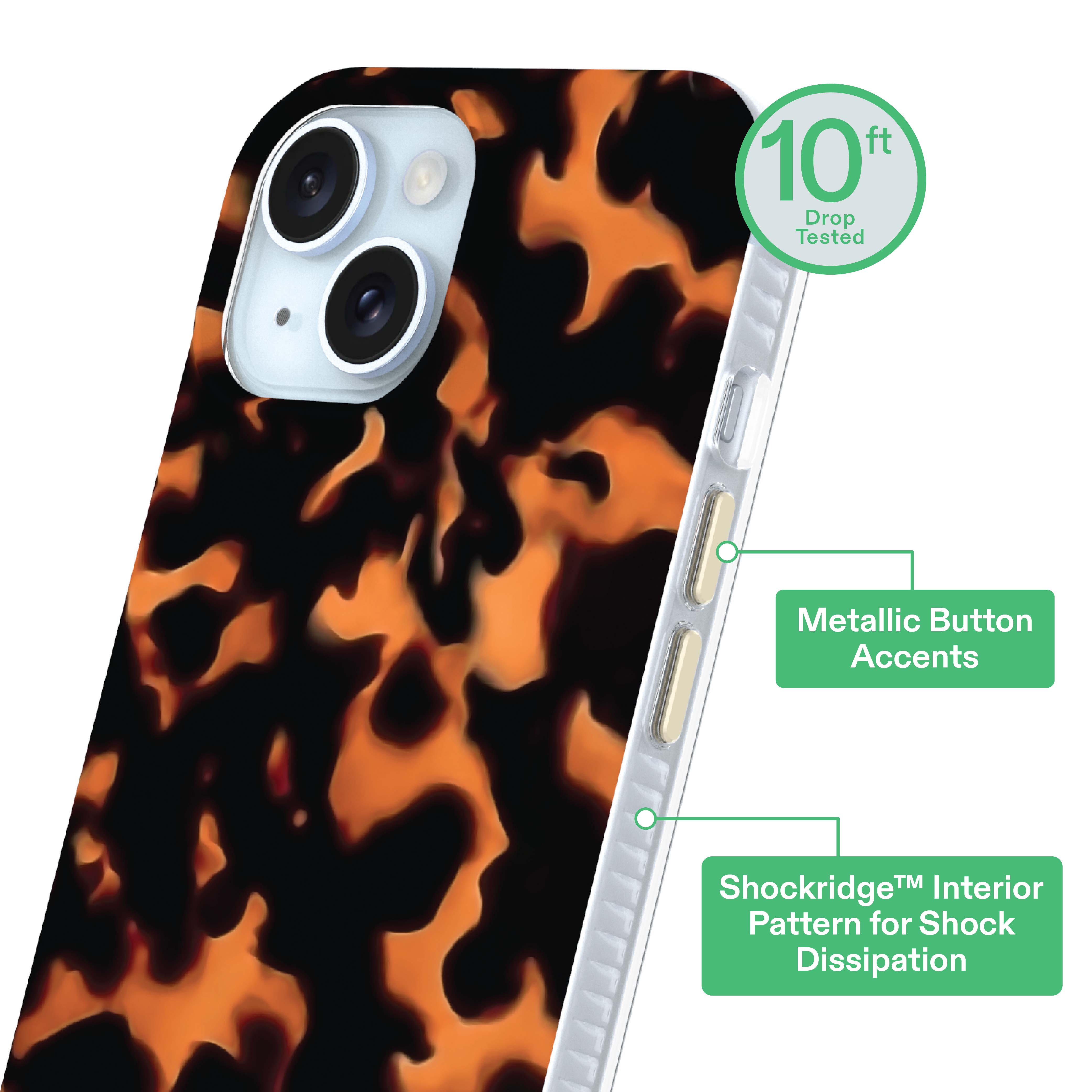 onn Phone Case for iPhone 17e / 16e / 15 / 14 / 13, MagSafe Compatible - Tortoise Shell