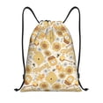 thumbnail image 1 of Xecao Honey Honeycomb Pattern Sports Drawstring Backpack - String Swim Gym Bag with Wet Proof Pocket for Women&Men-Small, 1 of 6