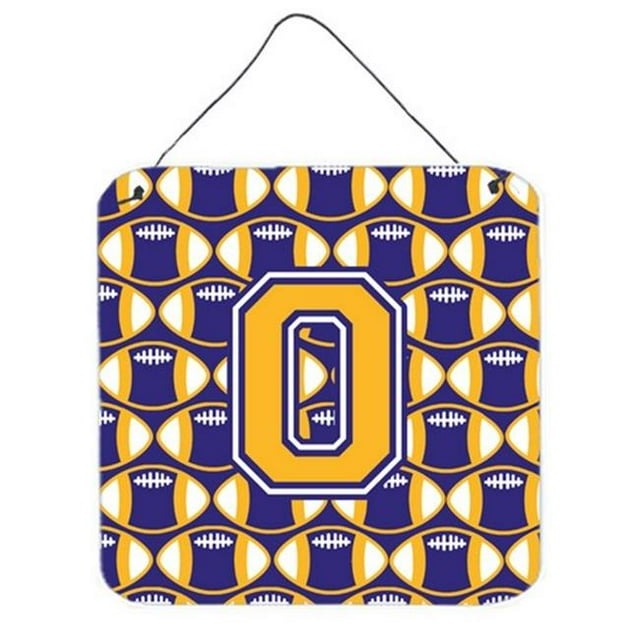 Letter O Football Purple & Gold Wall or Door Hanging Prints