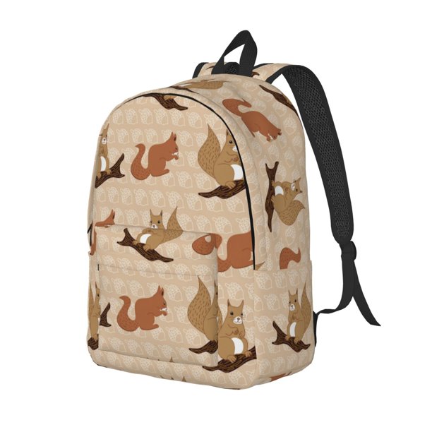 Balery Squirrel nut backgrounds Mochila Clásica Impresa Básica para Viaje, Mochila Escolar Resistente al Agua, Mochila de Lona con Correas Ajustables-Small