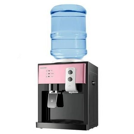 Mini Water Cooler Dispenser Countertop Top Loading Water Dispenser for 1 to 5 Gallon Bottles, Cold/Hot Water Dispenser of 3 Temperature Settings Hot Water, Normal Ice Water (46-59℉)