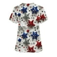 thumbnail image 4 of Gamivast Scrubs for Women Distressed Flag Star Print Short Sleeve Nursing Scrubs Breathable V-Neck Scrub Shirts Relaxed Healthcare Workwear Top, 4 of 5