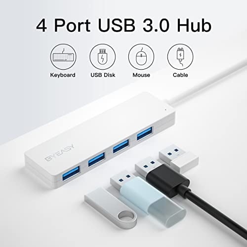 BYEASY USB Hub, USB 3.1 C a USB 3.0 Hub con 4 puertos y cable extendid