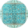 thumbnail image 1 of Ahgly Company Indoor Round Oriental Light Blue Traditional Area Rugs, 3' Round, 1 of 4