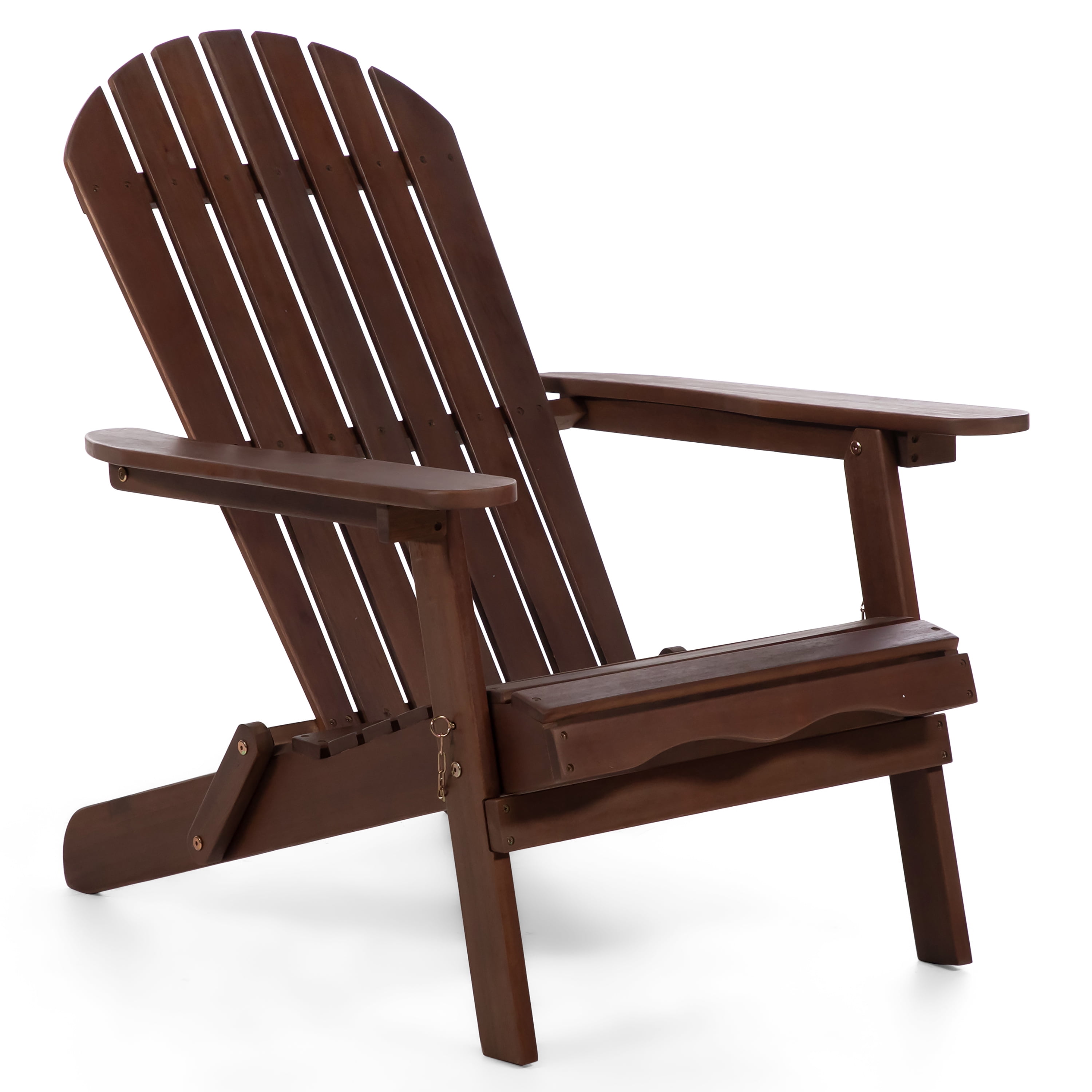 Furniture of America Taylor Wood Foldable Patio Adirondack Chair, Set of 2, Dark Brown
