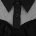 thumbnail image 2 of Vestido de miércoles Addams, disfraz de Cosplay para niños y niñas, vestidos negros de fiesta, collar y máscara, 2 of 3
