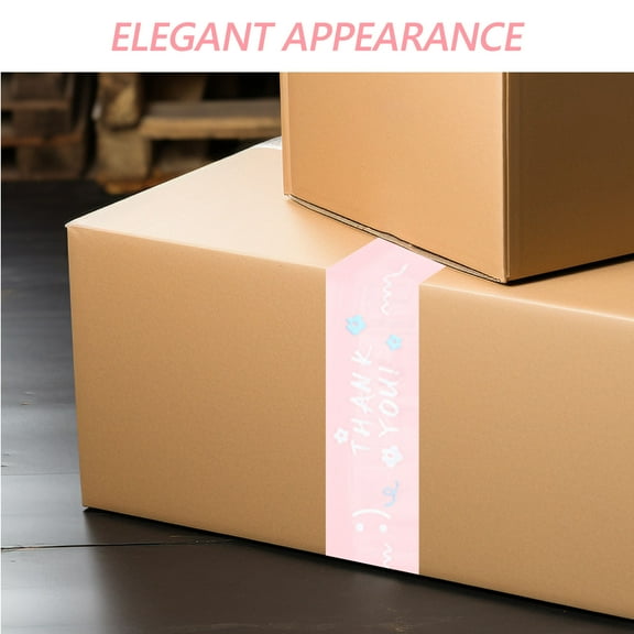 STRANDCHIC Thank You Packing Tape for Decorative Boxes, Multi BOPP Sealing Tape, Strong Adhesive for Business, 1 Set