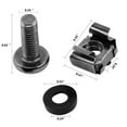 thumbnail image 3 of Leadrise 50-Pack M6 x 16mm Computer Rack Mount Cage Screws and Nuts & Washers for Rack Mount Server Cabinet, Rack Mount Screw Cage Nut - Black, 3 of 5