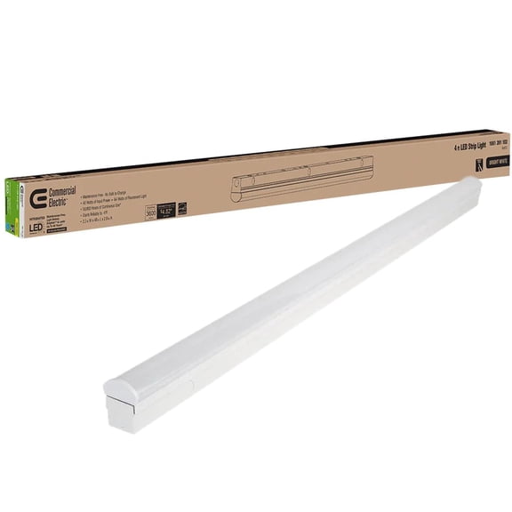 Open Box 4 Ft LED Garage Workshop Ceiling Strip Light Fixture Shop Light Hardwire 3600 Lumens 4000K Bright White