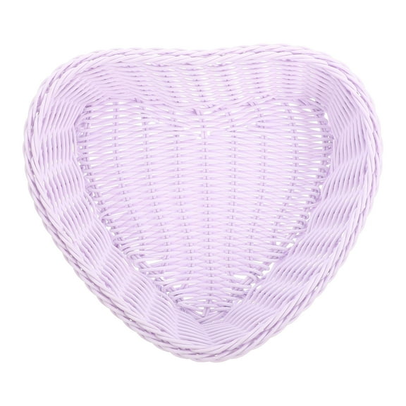 LOLIPPYY Food Serving Woven Storage Basket Heart Shape Baskets Lavender 1Pcs