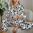 thumbnail image 6 of Daiia Cute Panda Face for Women's Long-Sleeved Pajama Set – Soft & Comfortable Sleepwear Button-Up Pajamas Cozy Lounge Wear-Small, 6 of 7